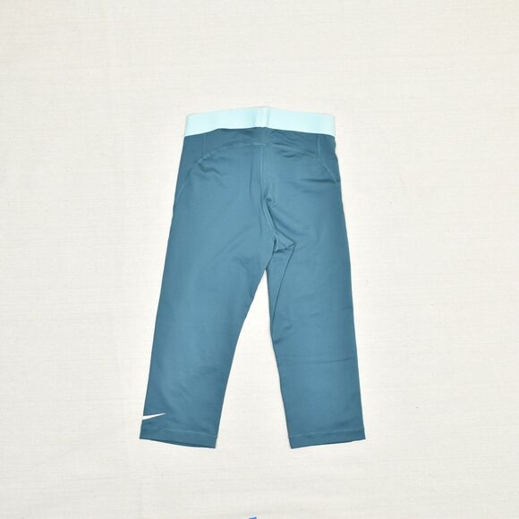 Nike Women Capri Legging Straight Polyester Blue Size S Pro Dri Fit Pull On - Picture 3 of 8
